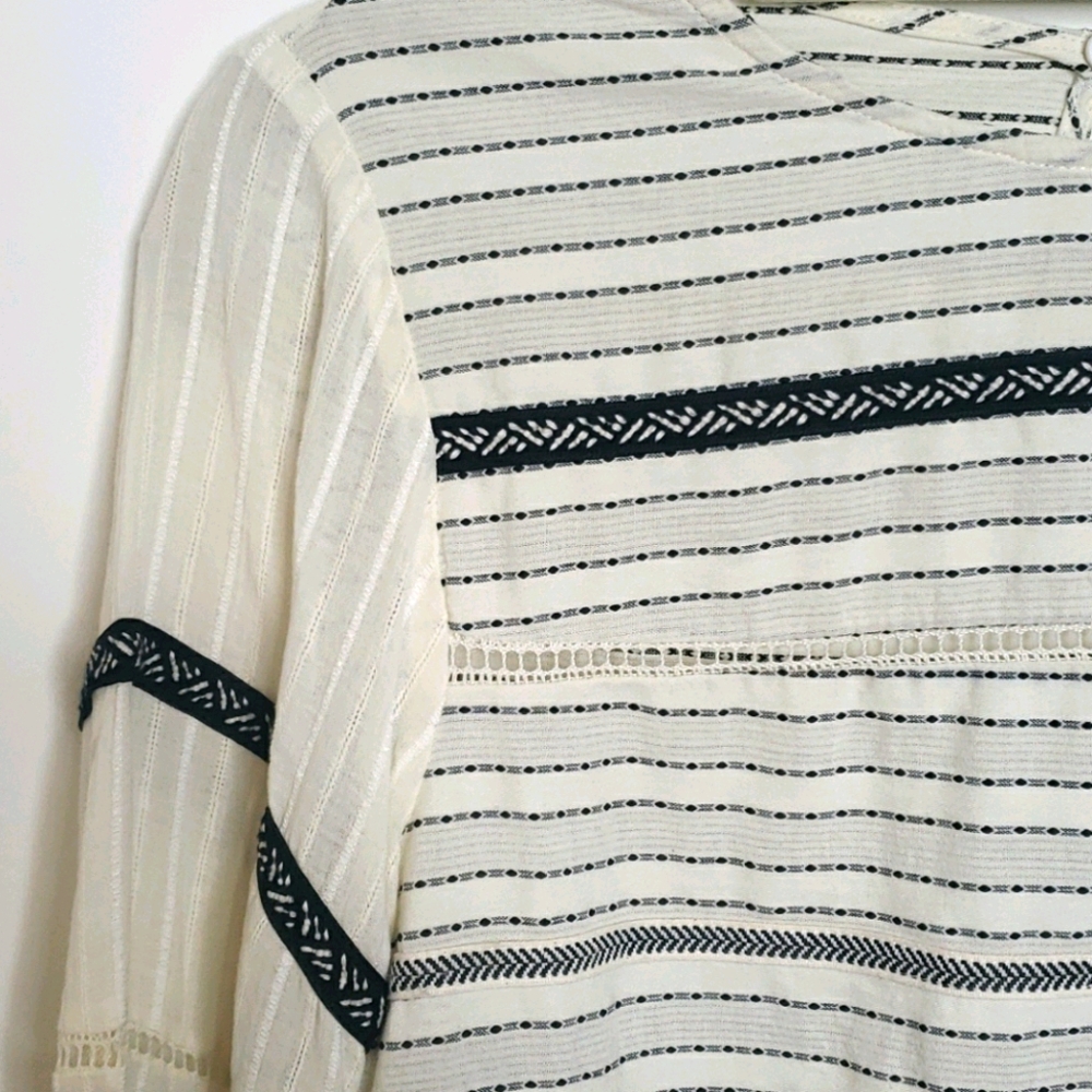 Zara Off white/Black pom pom cotton blouse - Picture 8 of 13